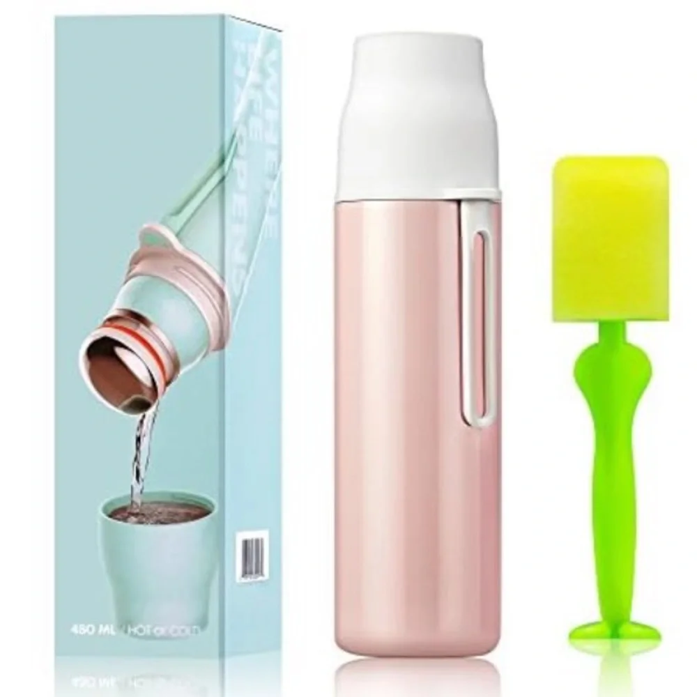 Elegant Life 480ML Water Bottle Double wall SS Vacuum Insulated 24/12 Hours pink